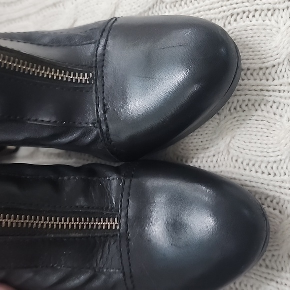 Tory Burch Black Leather 4.25"  Heeled Boots - Picture 12 of 12